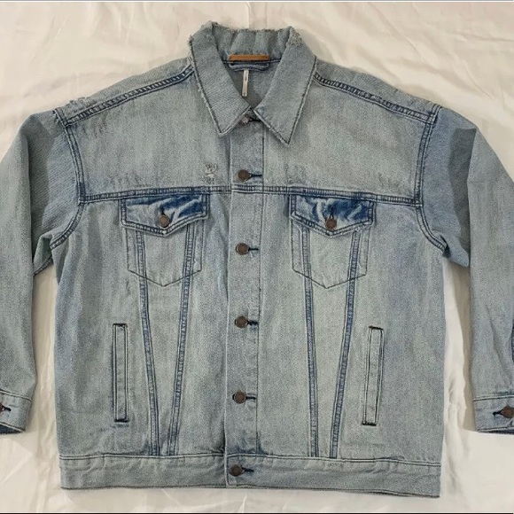 Free People Jackets & Blazers - Free People Distressed Jean Jacket XS/S